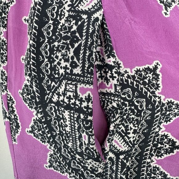Anthropologie Maeve Dress Women XS Purple Black Silk Chiffon Tank Midi Boho - Picture 11 of 16